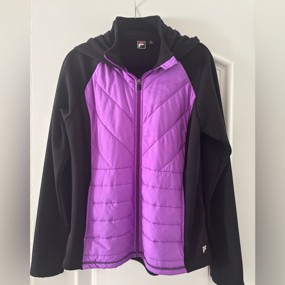 Fila Purple and Black Zip-Up Sporty Jacket
